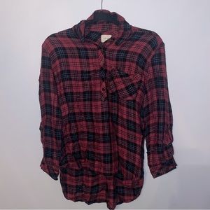 id:23 Marron and Black Flannel Top